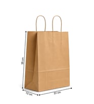 Burgu Saplı Kağıt Poşet Çanta 25x12x31 Cm (25 Adet)