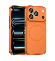 Apple iPhone 17 Pro Kılıf Şarj Özellikli Kamera Lensli 1.8mm İnce Sert Formen Ka (Turuncu)