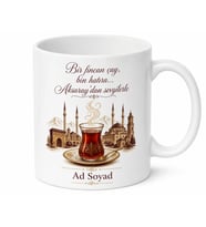 Aksaray Çay Saati Tasarımlı Kupa Bardak Özel Tasarım Hediye