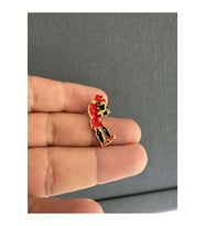 Karagöz Hacivat Mineli Rozet Kırmızı (Çok Renkli)
