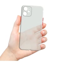 Apple iPhone 12 Uyumlu Ultra İnce Zar Telefon Kılıfı (Beyaz)