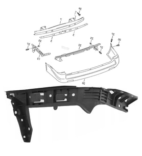Vw T5 T6 Sol Arka Tampon Braketi 2003-2014 7H0807393C