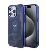 TUMI iPhone 15 Pro Kılıf TUMI Orjinal Lisanslı M-safe Şarj Özellikli PC TPU Çift Katmanlı Sıvı Baskılı Kapak (Lacivert)