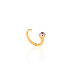 Kadir Jewellery 22 Ayar Altın Kaplama Zirkon Taşlı Ayarlanabilir Kadın Minimal Yüzük
