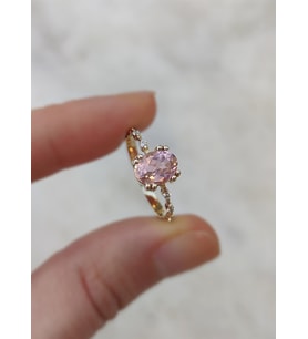 Barcelona Morganite Pırlanta Taşlı Yüzük - AK1381