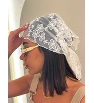 Papatya Desen Detay Saç Bandana