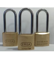 Doras Ersa 3'lü Set Uzun Kanca Pas Pirinç Asma Kilit 30 Mm