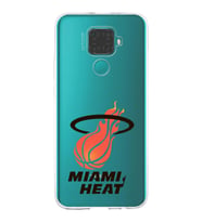 Huawei Mate 30 Lite Uyumlu Kapak Miami Heat Tasarımlı Şeffaf Silikon Kılıf