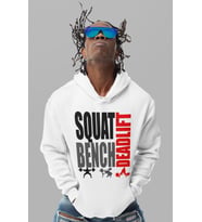Squat Bench Deadlift Bodybuilding Fitness Gym Baskılı Unisex Oversize Sporcu Hoodie