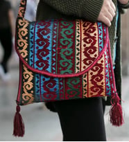 BK Gift El Yapımı Otantik Türk Kilim Omuz Çantası -5, Günlük, Kitap, Tablet, Plaj ve Seyahat Çantası