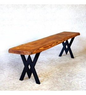 Doğal Ağaç Masif Bank Bench 180 cm( Metal Ayak )