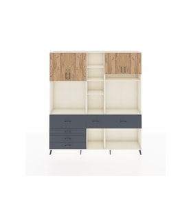 Arges Dolap 11 Raflı 6 Çekmeceli 4 Kapaklı 220x30x243 Aytaşı-Çam/Antrasit