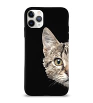 Apple iPhone 11 Pro Uyumlu Lansman Kılıf Catface Tasarımlı Altı Kapalı İçi Kadife Kaplı  Kapak (Şeffaf)