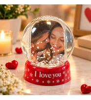 love You Fotoğraflı Kar Küresi