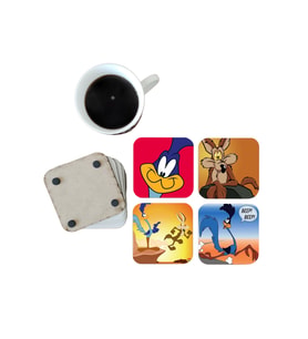 Ghostbastır Design Road Runner Dekoratif Ahşap Bardak Altlığı Seti 0109