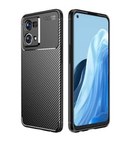 Oppo Reno 7 4G Karbon Görünüm Negro Silikon Kılıf (Siyah)