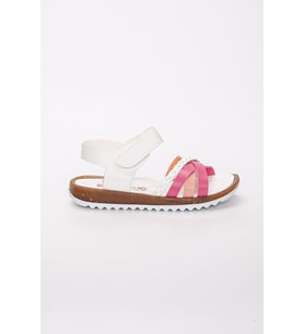 Şirin Bebe 3326 Beyaz Pembe Kız Çocuk Sandalet Ayakkabı (Beyaz-Pembe)