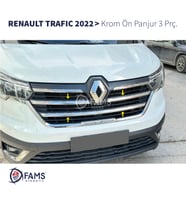 RENAULT TRAFIC Krom Ön Panjur 3 Prç. 2022 üzeri Paslanmaz Çelik