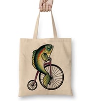 Feminism Fish Without A Bicycle Balık Bez Çanta Uzun Saplı