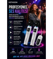 Kablosuz Karaoke Çift Mikrofon 6.5 mm Sahne Parti Düğün Aktivite Amfi Hoparlör
