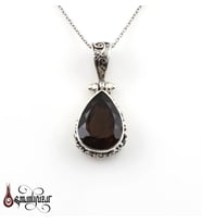 Orjinal Garnet Taşlı 925 Ayar Gümüş Kolye