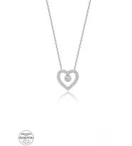 SWAROVSKİ TAŞLI  ZİRCONİA KALP 925 AYAR GÜMÜŞ KOLYE