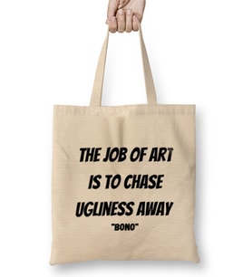 Bono Quotes Gift Bez Çanta Uzun Saplı