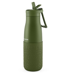 Puccon Pipetli 500 ml Haki Paslanmaz Çelik Matara/Suluk - Silikon Gövde (Yağmur) - 50017