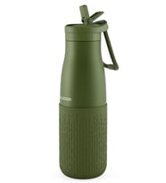 Puccon Pipetli 500 ml Haki Paslanmaz Çelik Matara/Suluk - Silikon Gövde (Yağmur) - 50017