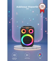 Torima Bluetooth Hoparlör Rgb Işıklı Mikrofonlu 12W Kablosuz Taşınabilir Hoparlör D81 Siyah