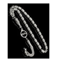 Sertifikalı Gümüş Tespih 5x8mm 21 gr Kapsül Kesim, İsimli Tespih (Gri)