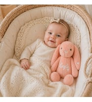 Somon Rengi 30 CM İsme Özel Bebek Hediyesi Peluş Tavşan