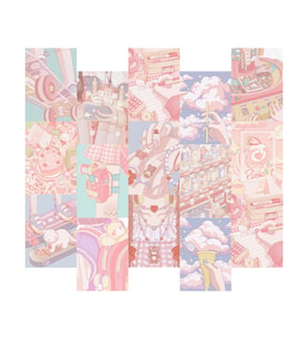 Orora Kawaii Temalı Poster Duvar Kağıdı Seti-15li-230g-A5