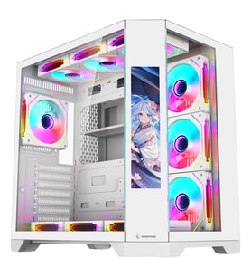 Rampage NOVA 9.16 Lcd Ekranlı Hub+Kumanda Beyaz 7x12cm ARGB Fan+Kumanda Gaming Oyuncu Kasası