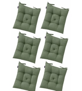 6'li Takim Kare Yesil Sandalye Minderi 40x40cm