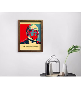 BK Home Godfather Baba Tasarımlı Doğal Masif Ahşap Çerçeveli Tablo 45x65cm-24