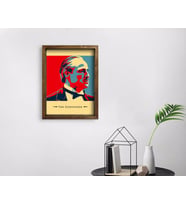 BK Home Godfather Baba Tasarımlı Doğal Masif Ahşap Çerçeveli Tablo 45x65cm-24