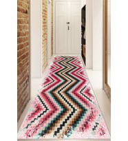 Dijital Baskılı Kaymaz Taban Yıkanabilir Modern Yolluk Ve Koridor Halısı NDU-HT-114 (Pembe)