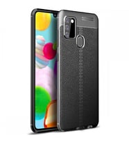 Samsung Galaxy A21S Deri Görünümlü Silikon Siyah