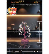 Gerçek Sitrin Doğal Taşı Ağaç (Çok Renkli)