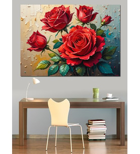 Soyut Renkli Boğa Dekoratif Kanvas - Mdf Ahşap Tablo