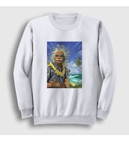 Presmono Unisex Beyaz Hawaii Albert Einstein Sweatshirt 334201tt