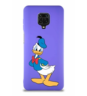 Xiaomi Redmi Note 9S Soft Premier Kapak Donald Duck-D Tasarımlı Silikon Kılıf - Mor (Şeffaf)