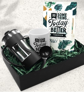 Özel Tasarım Kupa & Özel Tasarımlı Defter & French Press Hediye Seti