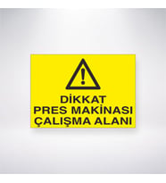 Dikkat Pres Makinası Çalışma Alanı