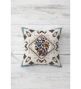 Vintage Geometrik Çift Tarafı Baskılı Gizli Fermuarlı Yastık Kılıfı Kırlent Koltuk Yastık Kılıfı (Bej)