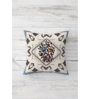 Vintage Geometrik Çift Tarafı Baskılı Gizli Fermuarlı Yastık Kılıfı Kırlent Koltuk Yastık Kılıfı (Bej)