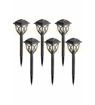 1. Kalite 6 Adet Güneş Enerjili Bahçe Lambası Saplamalı Beyaz LED 43cm X-15