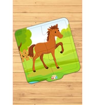 İlk Puzzle'ım 4 Parça Çiftlik Hayvanları Sevimli Tay Yapboz