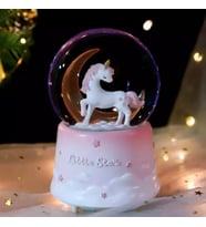  Unicorn Işıklı Müzikli Püskürtmeli Büyük Boy Kar Küresi 